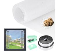 WEVOL Mosquiteras para Ventanas, 120x250cm Tela Mosquitera Ventana Ajustable Sin Perforaciones, Malla Mosquitera Ventana con Adhesiva, Rollo Mosquitera Fibra de Vidrio para Ventanas Puertas Patios