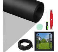WEVOL Mosquiteras para Ventanas, 150x500cm Tela Mosquitera Ventana Ajustable Sin Perforar, Malla Mosquitera Ventana con Kit de Instalación, Rollo Mosquitera Fibra de Vidrio Ventanas Puertas Patios