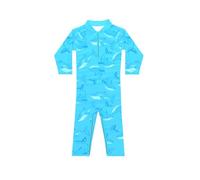 weVSwe Traje de Baño para Bebé Niño Traje de Baño de Cuerpo Entero con Pez Azul Protección Solar FPS 50+ Traje de Baño de Manga Larga de 6 a 12 Meses