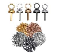 WEWAYSMILE 100pcs Tornillo Ojo Pasadores Cierres Ganchos, Ganchos Pasador Tornillos de Ojo, Colgantes Pasadores de Ojo de Tornillo, para Fabricación Joyas Abalorios Semiperforados (7x3 mm)