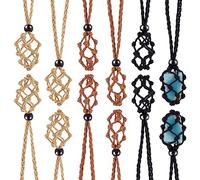 WEWAYSMILE 12pcs Cordones de Collar de Piedra Soporte de Piedra vacío Soporte de Collar vacío Cuerda de Collar, Jaula de cordón Ajustable Cordón de Collar de Red de Pesca, 76 cm de Largo, 4 Colores