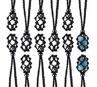 WEWAYSMILE 12pcs Cordones de Collar de Piedra Soporte de Piedra vacío Soporte de Collar vacío Cuerda de Collar, Jaula de cordón Ajustable Cordón de Collar de Red de Pesca, 76 cm de Largo, 1 Colore