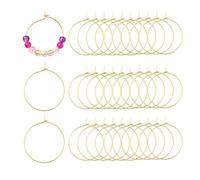 WEWAYSMILE 60 - 120 anillos de cristal de vino de 25 mm para copas de vino, decoración casera, fiesta de degustación, cumpleaños, boda, cena festiva, Einheitsgrösse, Latón, No es una piedra preciosa