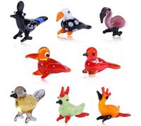 WEWAYSMILE 8 Uds Figuritas de Cristal Coleccionables, Arte de Vidrio Soplado, Figuras Sopladas a Mano Animale, Miniatura Soplada A Mano para Adornos de Mesa, Decoración del Hogar