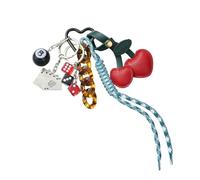 WEWAYSMILE Abalorio de cuerda de diseño de cerezo para bolsos, llavero de 8 bolas para mochilas, carteras, accesorios para llaves de coche, Color a