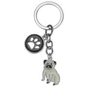 WEWAYSMILE Llavero Para Perro, Llavero Metal Para Perros Pequeños, Lindo Llavero Metal Para Cachorros, Para Decoración Etiqueta Coche Regalo Personalizado, Largo 2.95 pulgada/7.5 cm (Doguillo)