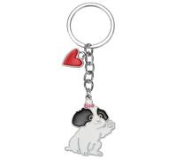 WEWAYSMILE Llavero Para Perro, Llavero Metal Para Perros Pequeños, Lindo Llavero Metal Para Cachorros, Para Decoración Etiqueta Coche Regalo Personalizado, Largo 10,2 cm/4,02 pulgadas