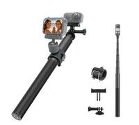 WEWOGA 51" Selfie Palo con Adaptador Compatible con dji Osmo Nano, 1/4" Mano Extensible Palo con Ajustable Palo Abrazadera Adaptador Compatible con Insta360 X5-X para Vlog Vídeos