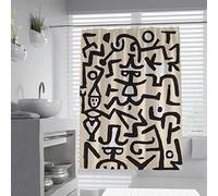 Wewoo Home Shower Curtain Liner Comedians' Handbill (1938)_Paul Klee Abstract Painting Print Blue Bath and Shower Curtain Hooks 100Wx180Lcm Cortina de Ducha