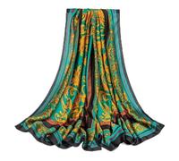 Weximil Bufanda 100% grande de seda - Bufanda larga de satén para mujer, bufanda de diseño de moda, envoltura ligera, 020, Large