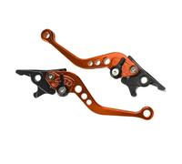 Wexxaii Palanca de freno 1 Par De Palancas Freno Y Embrague Universales Para Motocicleta - Palanca Manillar CNC Aleación Aluminio(Naranja)