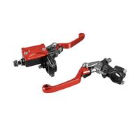 Wexxaii Palanca de freno Palanca de embrague freno hidráulico para motocicleta para KX 85 125 250 KXF 450 KLX,tapa del depósito líquido(Rojo)