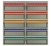 WEYIMVTO Caja de Llaves. Caja de Llaves Pared con Capacidad for 24/32/48/72/96/120, Caja Seguridad Acero Pintado Etiquetas Colores(120 Keys)