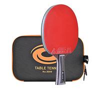 WEYIMVTO Pala de Ping-Pong de competición, con 5 Placas de Madera + 2 de Carbono en la Parte Inferior, Raqueta de Ping-Pong de ruptura rápida(Long Handle)