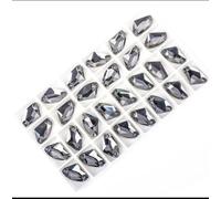 WEYIMVTO Pedrería de Cristal, Piedras Cosidas, Strass de Base Plana, Cristales for Coser, Gemas artesanales, imitación for Accesorios Ropa(Silver,9x14mm 48Pcs)