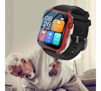 Weyot Boton Emergencia Ancianos, 1.83'' Reloj Inteligente con Detección De Caídas, SOS, Vibración De Llamada Entrante Y Impermeable IP67, Reloj Localizador Personas MayoresRed,49.8x41x12.8mm