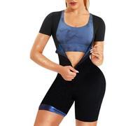 Weyot Traje De Sauna De Sudor para Mujer, Faja Reductora Mujer Adelgazante, Entrenador De Cintura para Sauna para Mujer, Body Shaper para Adelgazar Y Quemar Grasa,L,Blue