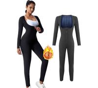 Weyot Traje Sauna Mujer Adelgazante, Trajes De Sudoración, Fajas Reductoras Mujer Adelgazantes, Trajes De Sudor, Trajes De Sauna para Pérdida De Peso Fitness Yoga Running,L,Blue