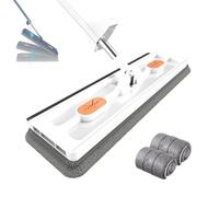 WEYSHHT NewStyle Large Flat Mop, Trapeador Plano Grande, Trapeador de Mango Largo de Acero Inoxidable con 2 Almohadillas de Microfibra Reutilizables, para Azulejos