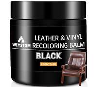 WEYSTOM Kit de Reparación para Cuer,Bálsamo reparador de Cuero Negro,colorante restaurador para Muebles,Bolsas e Interiores de automóviles,repara arañazos, decoloración y Grietas Mientras renueva Las