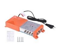 Weytoll Amplificador de Distribución de 8 Vías para Señales de TV y Radio Terrestres - Sistema MATV/Sat Interior con Bucle IRS, Ganancia de 20 dB, Bajo Ruido, Filtro 4G, Montaje en Pared