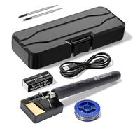 Weytoll Kit de soldador inalámbrico, 3 puntas personalizadas, fuente de alimentación inteligente por batería, modo de suspensión automática, 3 ajustes de temperatura (negro)