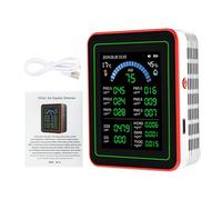 Weytoll Medidor HCHO 18 en 1, medidor de temperatura y humedad con pantalla a color para oficina en casa, detecta PM0.3 PM0.5 PM1.0 PM2.5 PM5.0 PM10 CO2 C6H6 TVOC interior (blanco)