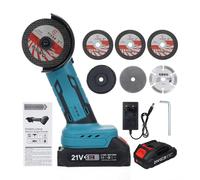 Weytoll Mini Amoladora Angular sin Escobillas 19000 rpm, 2 Baterías de 2000 mAh, Amoladora Inalámbrica con 7 Muelas para Decoración del Hogar, Ranurado de Paneles de Pared