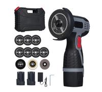 Weytoll Mini Amoladora Angular sin Escobillas de 17000 RPM, 16,8 V Amoladora Angular Inalámbrica con 2 * 1500 mAh Batería, Pantalla Digital LED para Cortar Ladrillo Pulido, Madera, Piedra y Acero