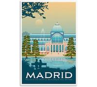 WEYUE Cuadros en Lienzo Póster de ciudad de viaje de Madrid, España, arte de pared, Mural, pinturas decorativas, pintura en lienzo Sin marco 60x90cm