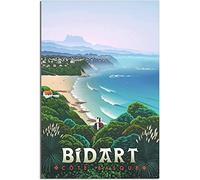 WEYUE Lienzo póster Bidart Francia Costa Vasca Vintage cartel de viaje pintura pinturas decorativas decoración de pared arte Mural Sin marco 50x75cm