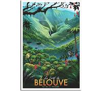 WEYUE Lienzo póster Bosque Bélouve Vintage cartel de viaje pintura pared arte Mural habitación decoración lienzo carteles Sin marco 50x75cm