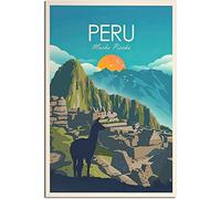 WEYUE Lienzo póster Póster de viaje Vintage de Machu Picchu Perú Cuadros decorativos para decoración de pared para sala de estar Sin marco 50x75cm