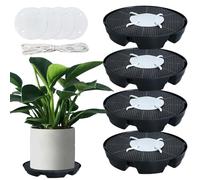 Wezalget 4 Saucer de Plantas de Coche, Bandeja de Captura de Agua automática, Base para Planta de platillo para Forros Exteriores para Interiores