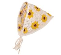Wezalget Bandana De Ganchillo Para Mujer,Pañuelo Para La Cabeza Triangular,Pañuelo de cabeza de crochet para mujer - Accesorios florales hechos punto de las cubiertas del pelo para la decoración del
