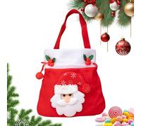 Wezalget Bolsa De Dulces Navideña - Funda De Dibujos Animados Con Asas - Pequeña Bolsa De Caramelos De Navidad Con Cordón,Para Reuniones En Aula, Hogar, Comunidad, Escuela Con Chocolate, Juguetes,