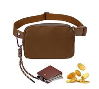 Wezalget Bolso Bandolera pequeño | Impermeable | Bandolera Multifuncional Impermeable para Mujeres y Hombres, de Gran Capacidad para Deportes, Marrón, Refer to Description