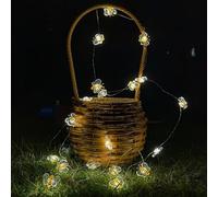 Wezalget Cadena de luces decorativas con abejas - Cadena de iluminación para exteriores con 20 LED de abeja,Decoración del hogar para bodas, fiestas, balcones, patios, caminos.