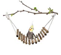 Wezalget Escalera de madera para reptiles, puente oscilante para loros, decorativa, fácil de montar, multiusos, para escalar reptiles, proporciona aliento físico y mental