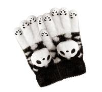 Wezalget Guantes De Punto Con Dedos Completos, Un Par Y Con Estampado De Panda, Guantes De Punto Con Los Dedos Completos Para Mujer, Para Señoras Adultas Jóvenes Estudiantes En Desplazamientos Viajes