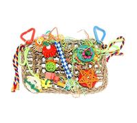 Wezalget Juguete de pared de búsqueda de pájaros, hamaca tejida para escalar, juguete de trituración de loros, para estimular la actividad mental y fomentar el comportamiento lúdico en periquitos,
