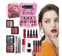 Wezalget Kit de maquillaje para adolescentes para niñas, juego de cosméticos de gran capacidad con estuche reutilizable, accesorios de vestir con sombra de ojos, paletas de maquillaje impermeables