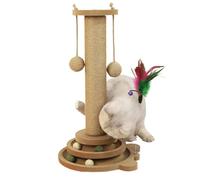 Wezalget Rascador Alto para Gatos | Estructura para Afilar Uñas - Centro de Actividad Vertical con 2 Bolas de Juego y Circuito para Felinos - Accesorios Multifuncionales Que Protegen los Muebles