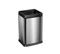 WFchenj222-6 Bote de basura 12l/15l/18l/25 Cocina Baño Inodoro Botes de basura acero inoxidable Hogar descubierto Sala estar grande simples Papelera desecho oficina Papelera de cocina(Silver-15L)