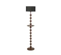 WFchenj222-6 Lámparas de pie - Lámpara de pie de tela negra for sala de estar, dormitorio de hotel, lámpara de mesa vertical decorativa con bandeja Lámpara de pie