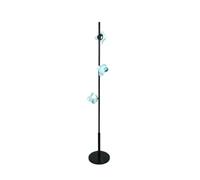 WFchenj222-6 Lámparas de pie - Lámpara de pie de vidrio azul junto al sofá en la sala de estar Lámpara de mesa de hierro negro en la mesita de noche en el dormitorio Lámpara de pie