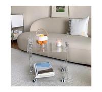 WFchenj222-6 Mesa Auxiliar móvil, Mesa Auxiliar de acrílico Transparente, Mueble de Almacenamiento con Ruedas for Sala de Estar, Mesa de Centro móvil for el hogar, mesita de Noche Mesa de Centro