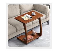 WFchenj222-6 Mesa Auxiliar móvil, Wood Movable Side Table, Bedside Mini Simple Side Table, Home Living Room Bedroom Sofa with Wheel Computer Table Mesa de Centro(60cm)