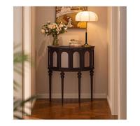 WFchenj222-6 Mesa Consola, Mesa Consola de Media Luna, Mesa de Entrada de Madera Maciza con luz de Sensor Inteligente, Mesa de Entrada pequeña, decoración Moderna for el hogar, Mesa de sofá(Negro)