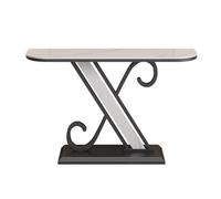 WFchenj222-6 Mesa Consola, Mesa Consola for recibidor, Mesa de sofá Moderna for Sala de Estar, Estructura de Metal Estable, Tablero de Mesa con Chapa de mármol sintético, Mesa de sofá(Negro,Grande)